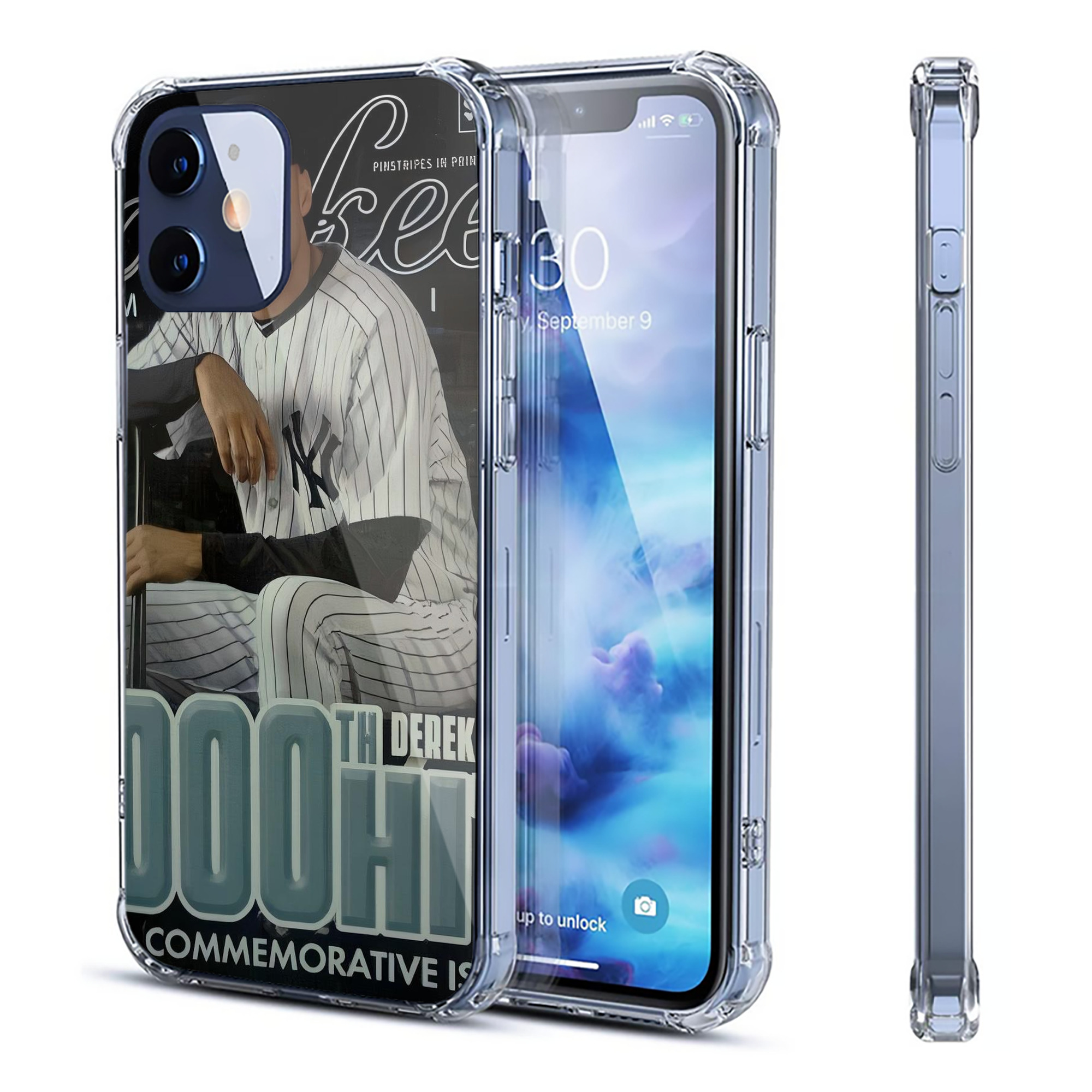 Derek Jeter 43 Clear IPhone 12 Case – Soft TPU With UV Print – Enhanced Drop Protection, Precise Fit, Anti-Fingerprint, Customizable Design, Scratch-Resistant, Yellow-Resistant